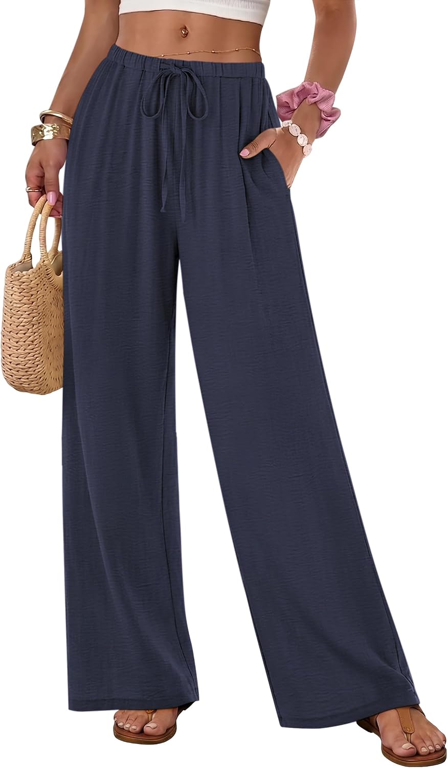 Flowy Wide Leg Pull-On Pants