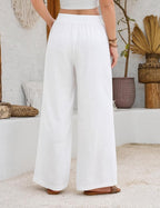 Linen Wide Leg Palazzo Pants