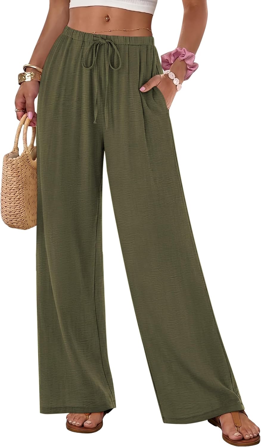 Flowy Wide Leg Pull-On Pants