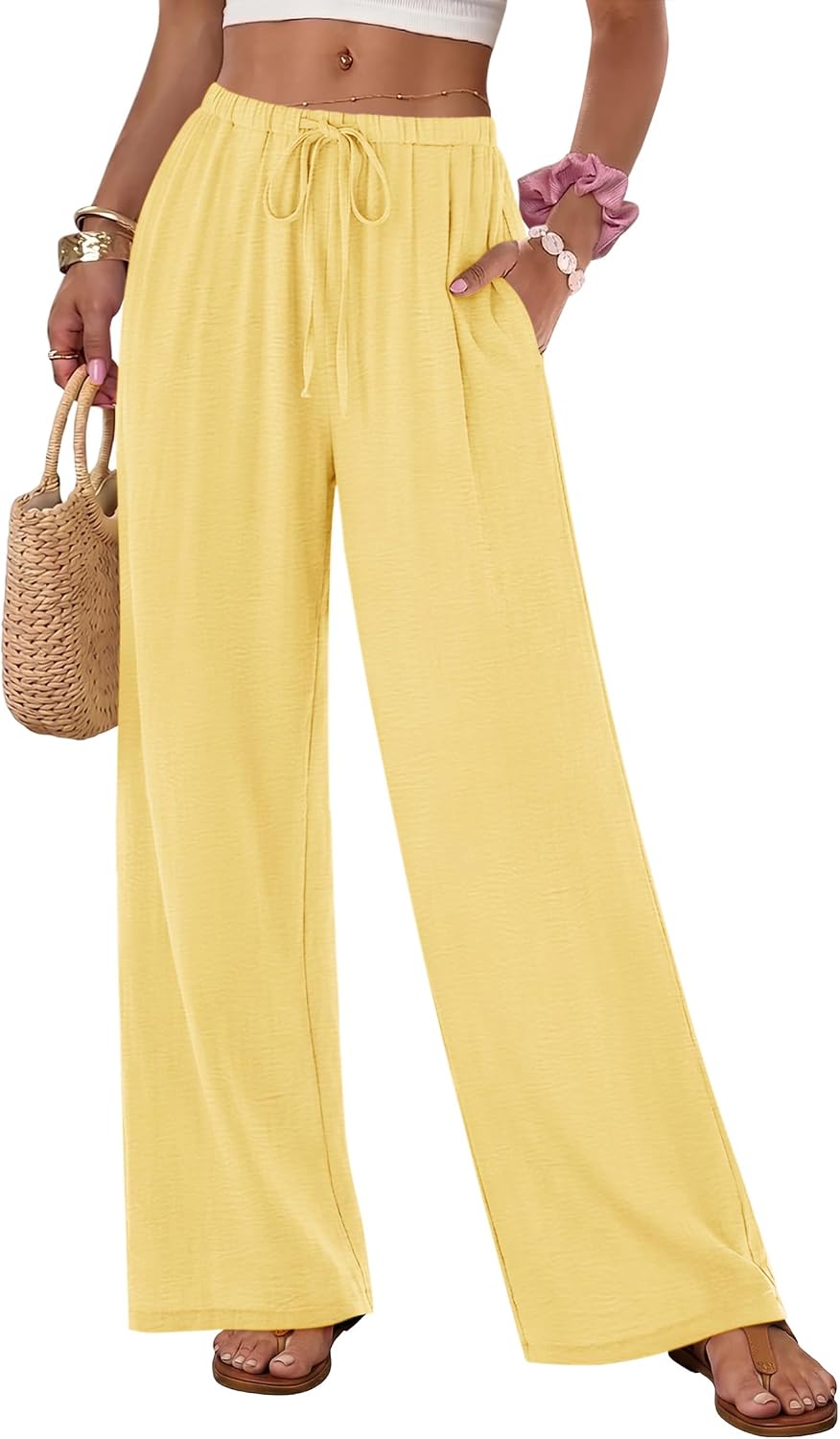 Flowy Wide Leg Pull-On Pants