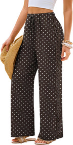 Lace Trim Palazzo Pants