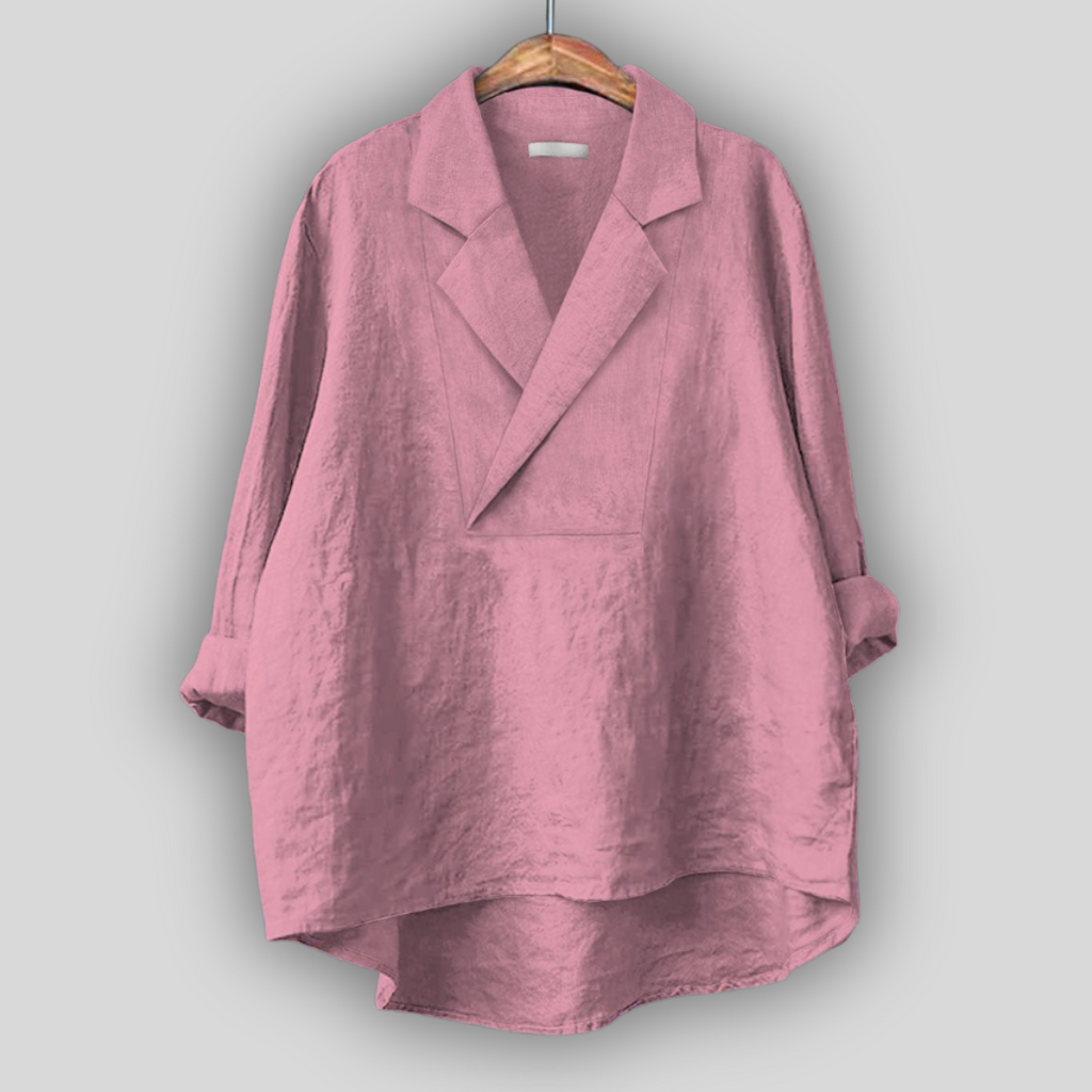 Nora | Coral Blazer-Collar Tunic