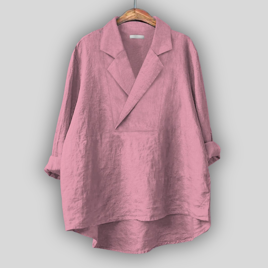 Nora | Coral Blazer-Collar Tunic