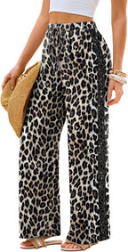 Lace Trim Palazzo Pants
