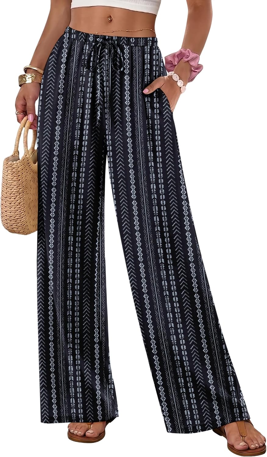 Flowy Wide Leg Pull-On Pants