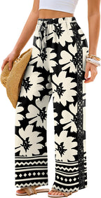 Lace Trim Palazzo Pants