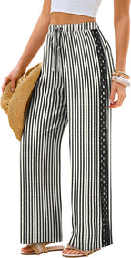 Lace Trim Palazzo Pants