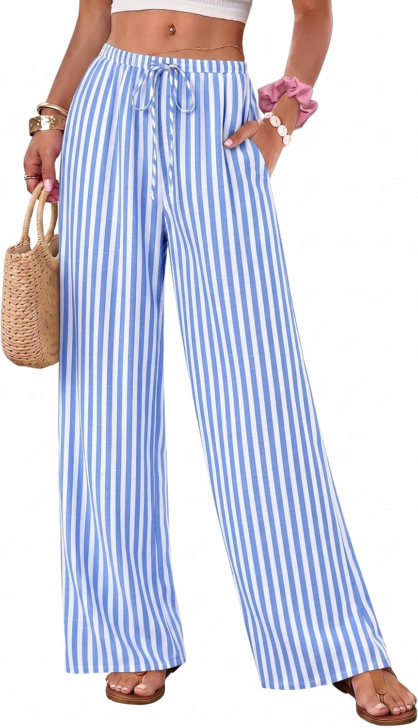 Flowy Wide Leg Pull-On Pants