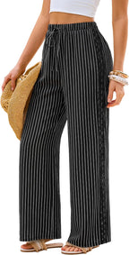 Lace Trim Palazzo Pants