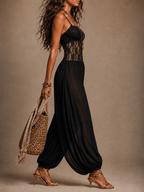 Laia | Halter Jumpsuit with Flowing Lace