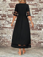 Kathryn | Midi A-Line Dress with Sheer Sleeves for Women