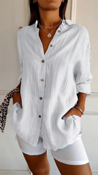 Chloe | Linen Oversized Button-Down Shirt for Women