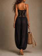 Laia | Halter Jumpsuit with Flowing Lace