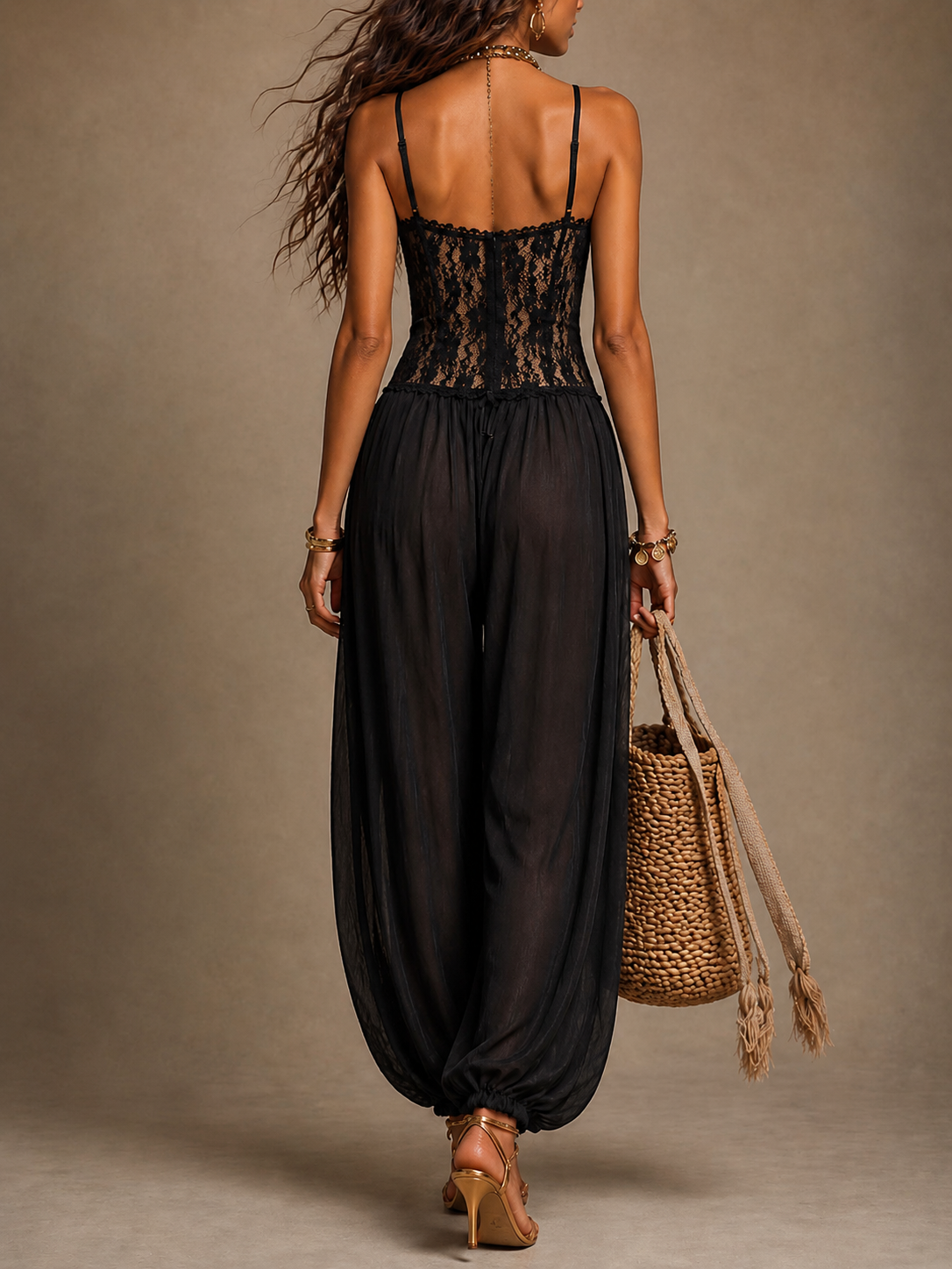Laia | Halter Jumpsuit with Flowing Lace