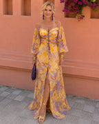 Gregoria™ | Deep Neck Floral Maxi