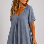 Lilla – Linen Dress, V-Neck