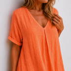 Lilla – Linen Dress, V-Neck