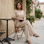 Gabriela | Draped Blouse and Wide-Leg Trousers Set