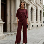Gabriela | Draped Blouse and Wide-Leg Trousers Set