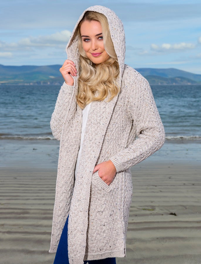Ladies Herringbone Design Shawl Hood