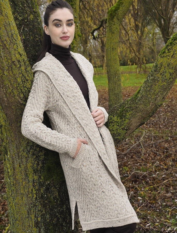 Ladies Herringbone Design Shawl Hood