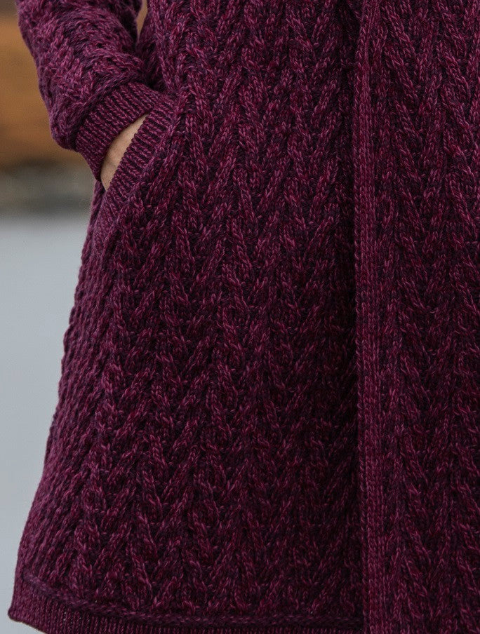 Ladies Herringbone Design Shawl Hood
