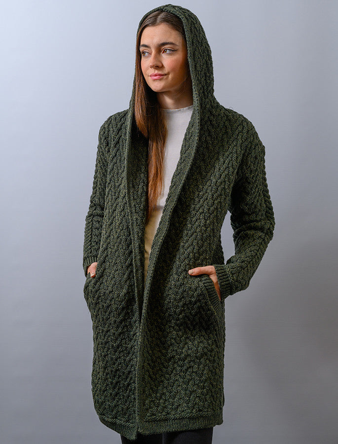 Ladies Herringbone Design Shawl Hood