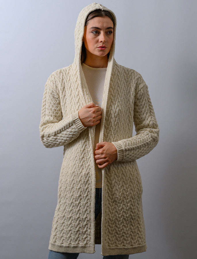 Ladies Herringbone Design Shawl Hood