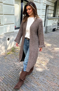 Lange Taupe Damesjas