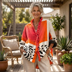 Olga | Orange Colorblock Ruffle Tunic