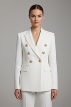 Rebecca | Double-Breasted Blazer with Gold-Tone Buttons for Women