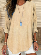 Verena | Vertical Stripe Blouse with Round Neck for Women