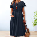 Iliana | Pleated Midi Dress with Pockets for Women