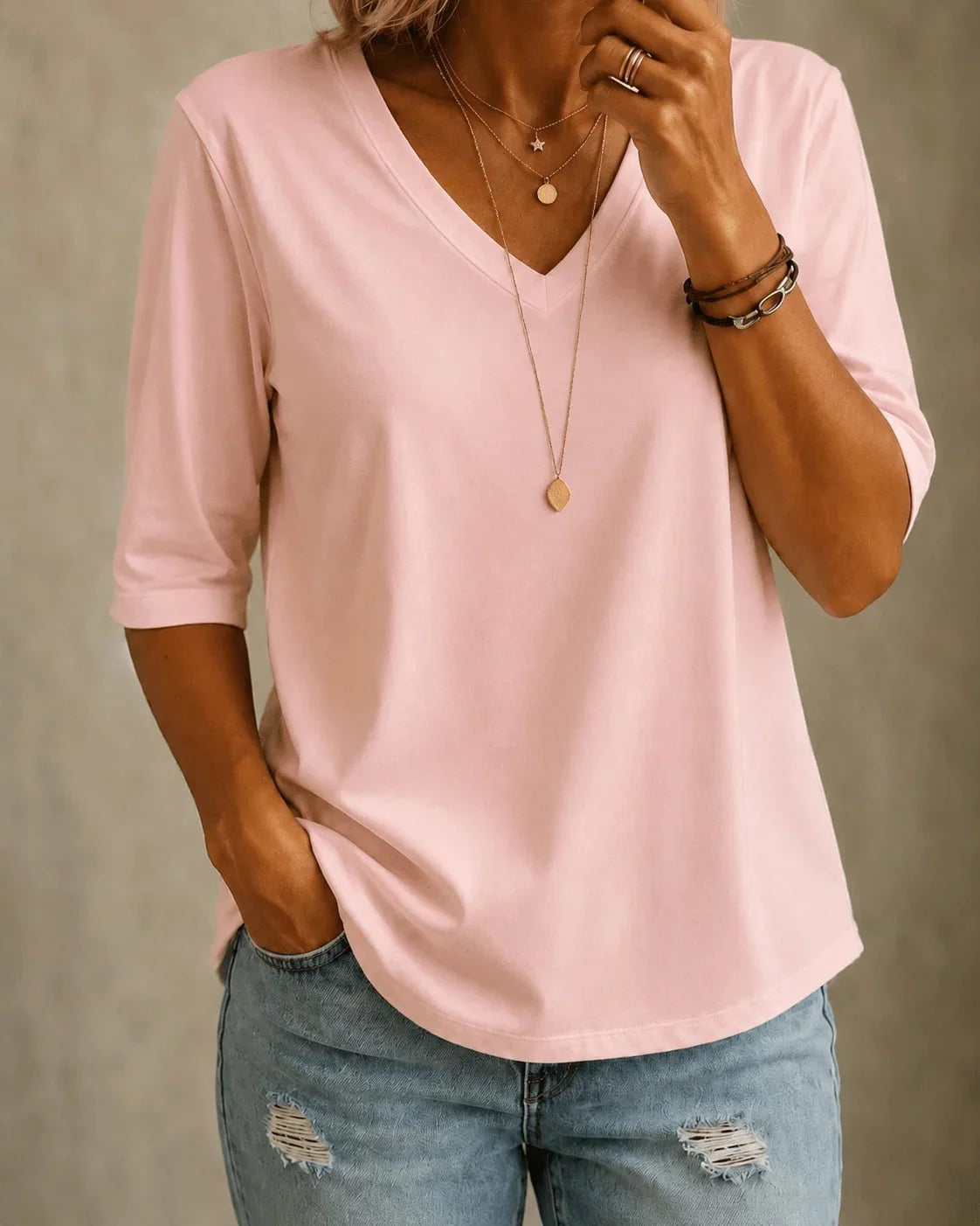 Elodie | Classic V-Neck Tee