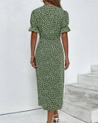 Cassiopeia | Floral Wrap Midi Dress with V-Neck for Women