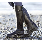 Cataleya | Leather Knee High Riding Boots with Buckle Strap for Women