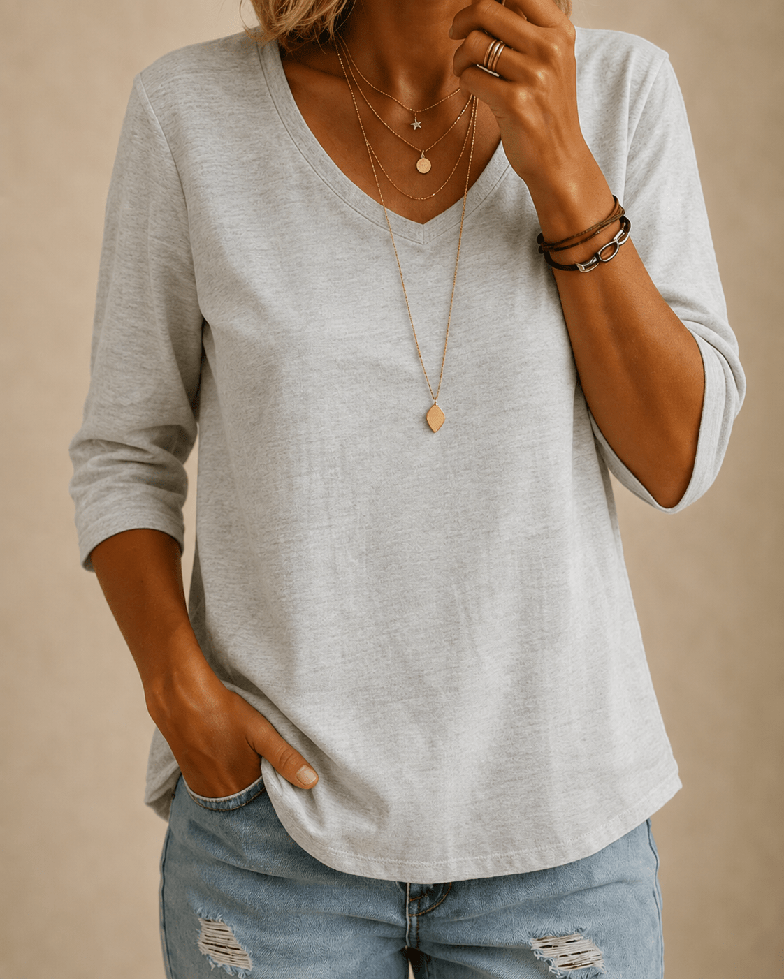 Aster | Classic V-Neck Tee