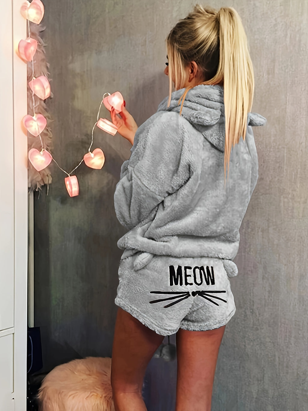 Meow Sleeve Hooded Set
