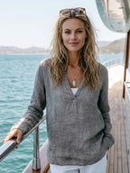 Casual Henley Blouse