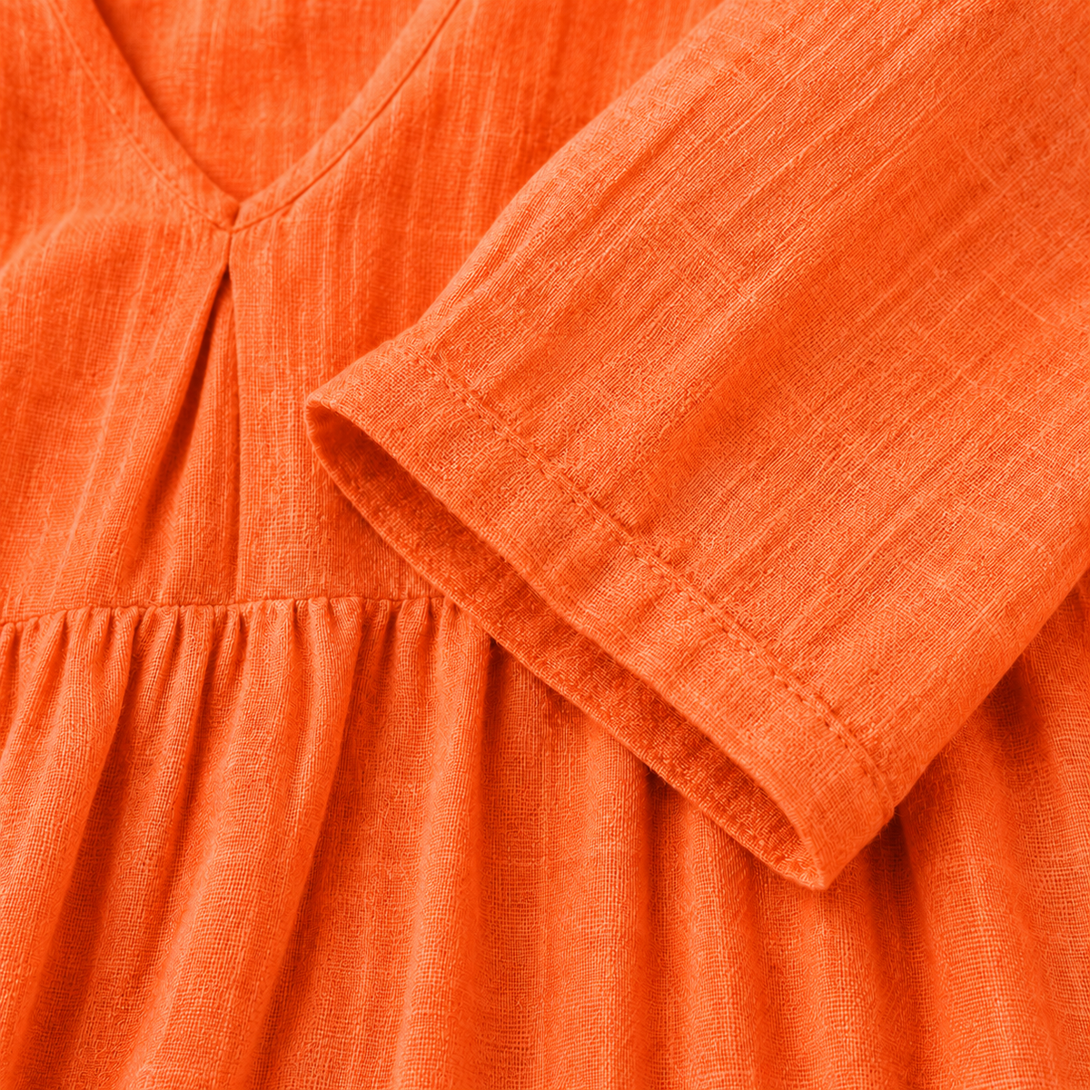 Lilla – Linen Dress, V-Neck