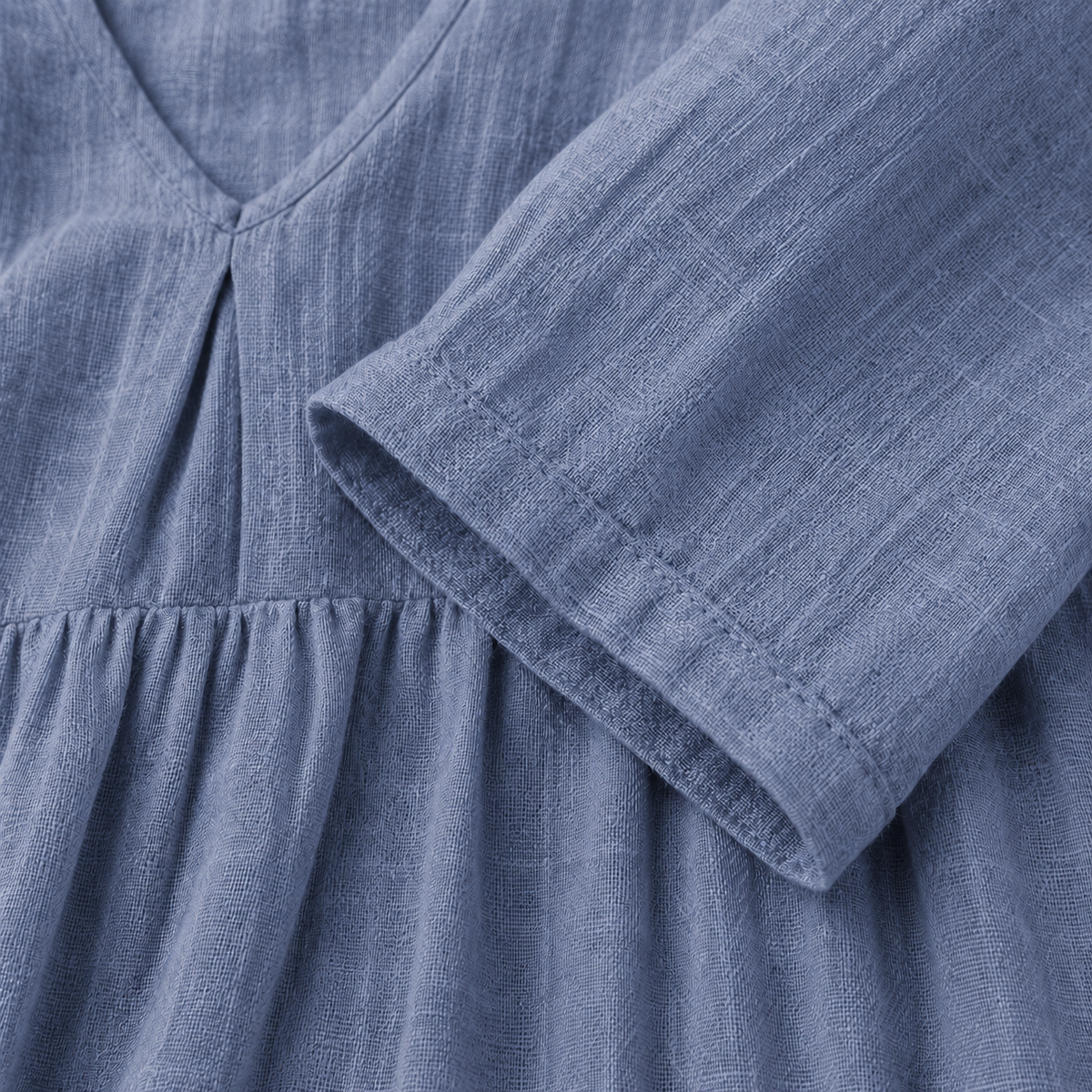 Lilla – Linen Dress, V-Neck