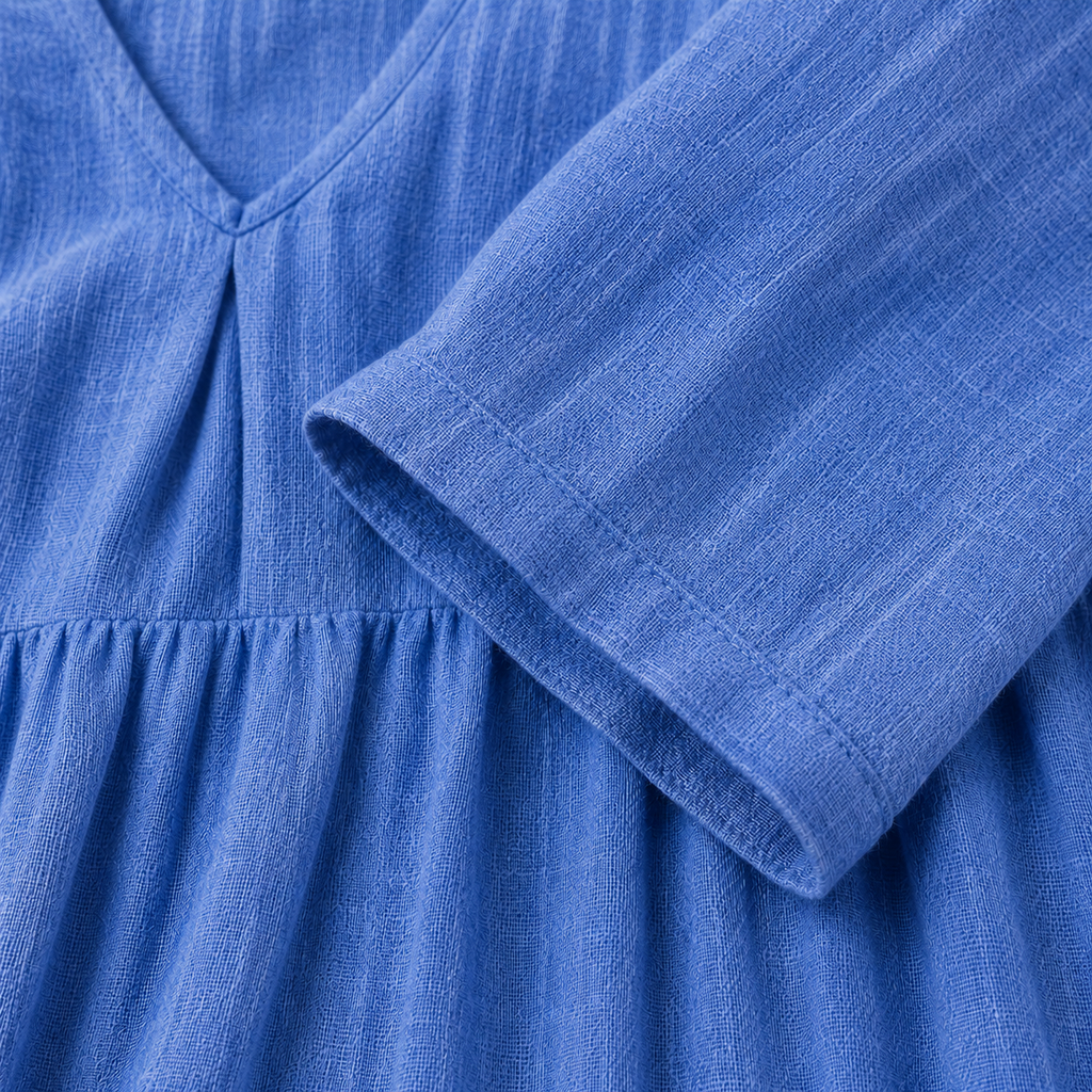 Lilla – Linen Dress, V-Neck