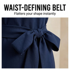 Laurel | Belted Midi Dress with Lantern Sleeves for Women