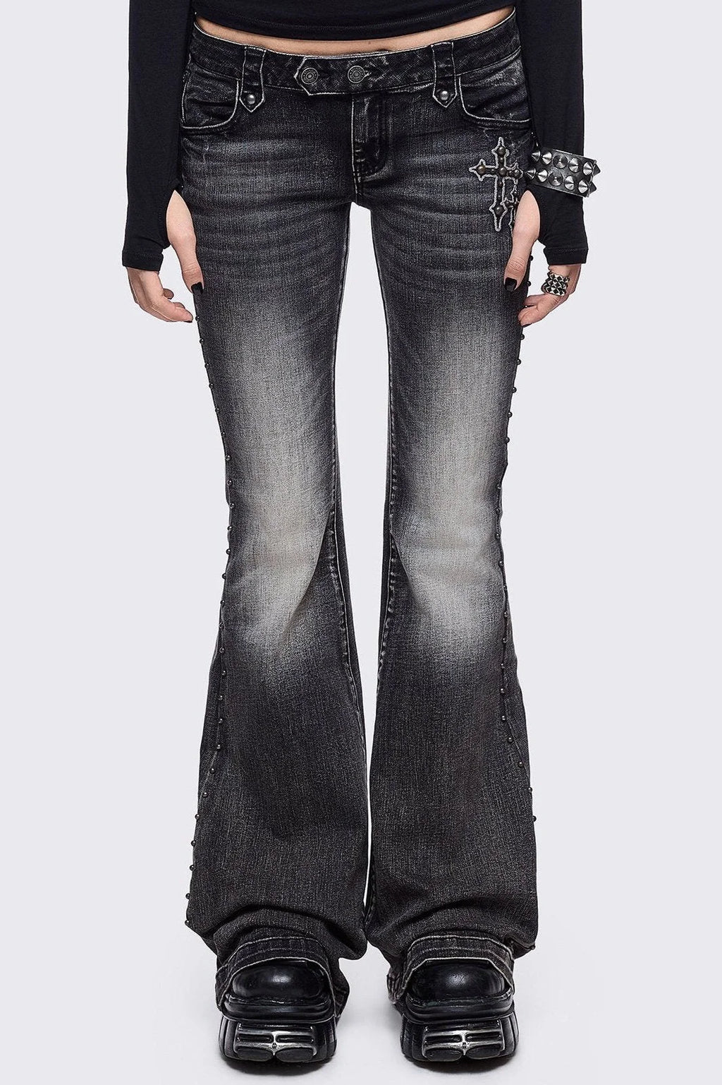 Black Wide-Leg Jeans