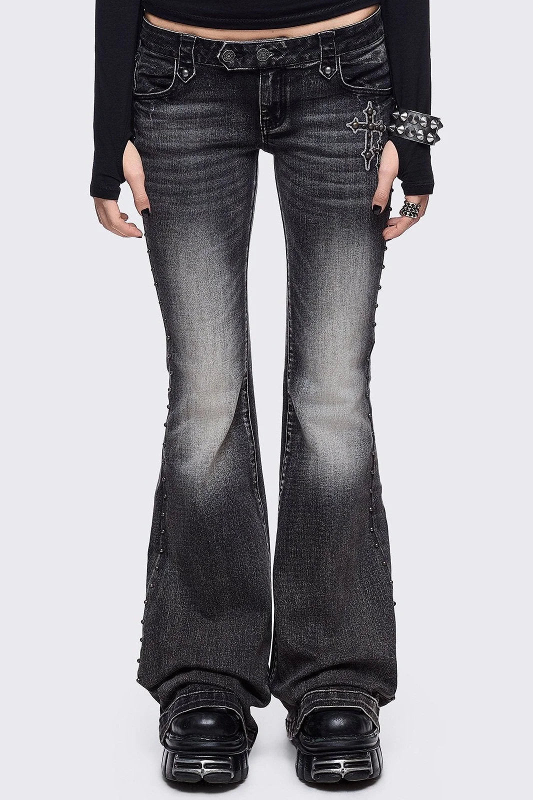 Black Wide-Leg Jeans