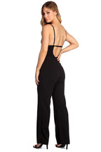 Elegant Lace V-Neck Wide-Leg Jumpsuit