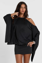 Abito Mini Midnight con Cristalli e Schiena Scoperta