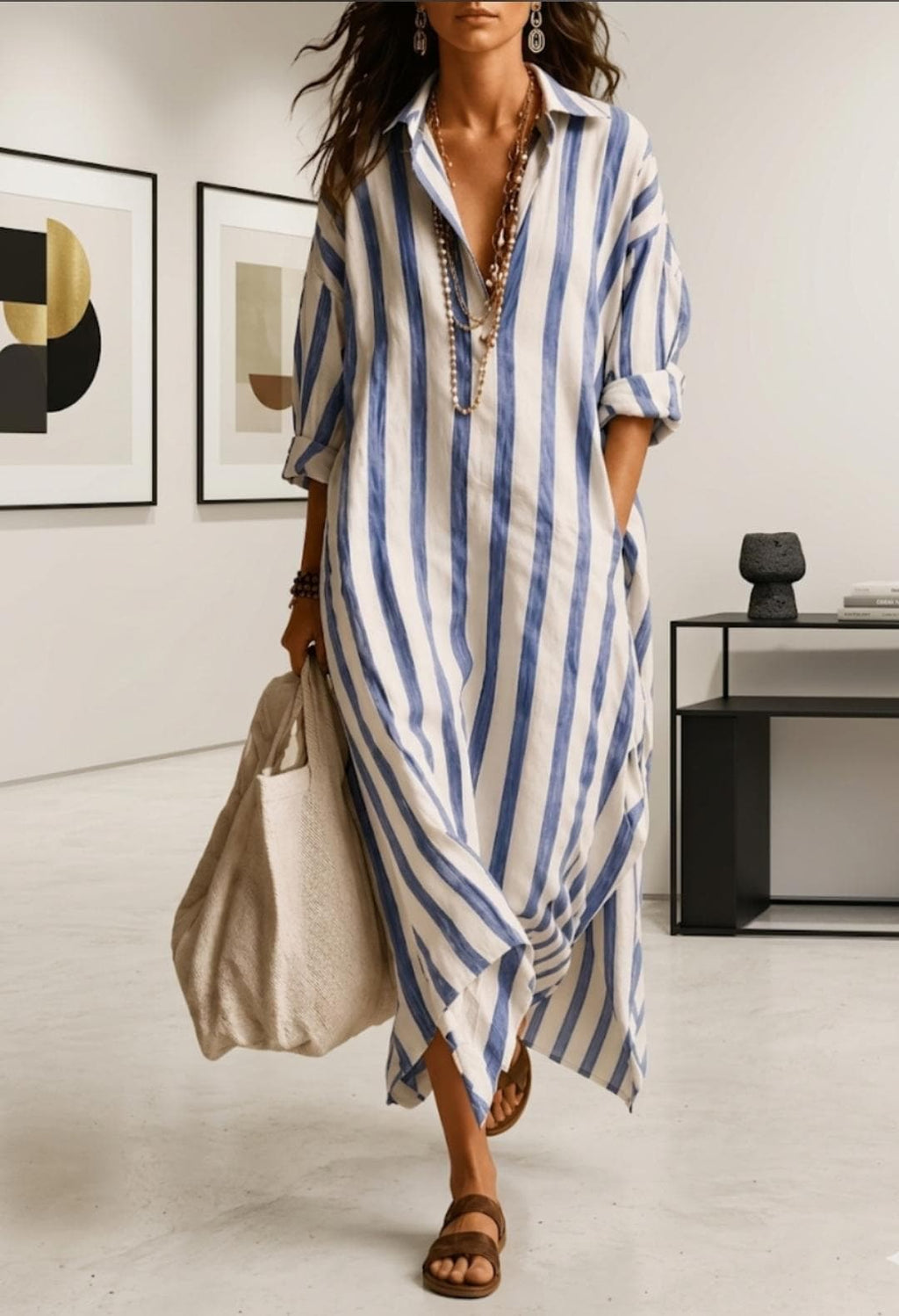 Mediterranean Stripes Dress