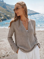Casual Henley Blouse