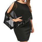 Lillianna | Sequin Cold-Shoulder Midi Dress for Women